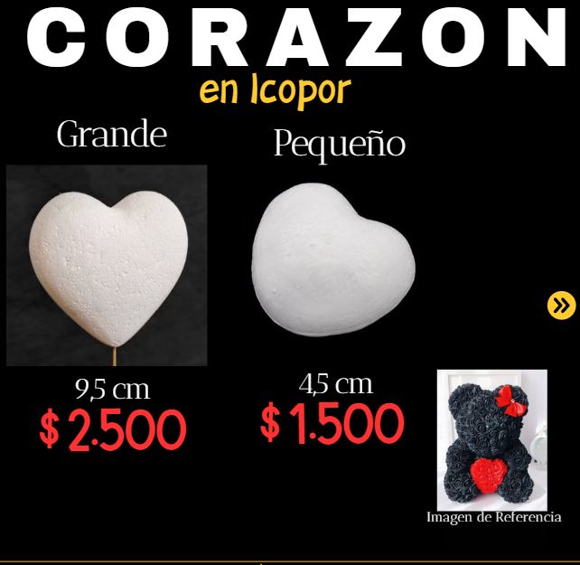 Corazones en icopor