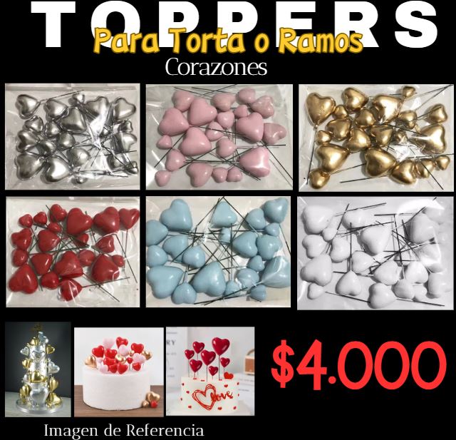 Topper en forma de corazon para torta