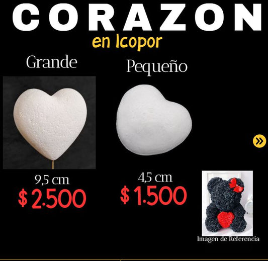 Corazones en icopor